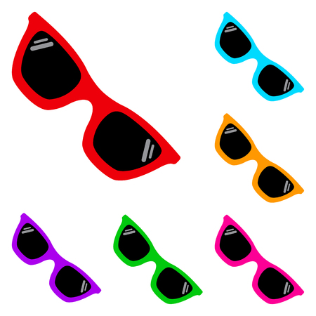 Set of colorful sunglasses. Vector illustrationのイラスト素材