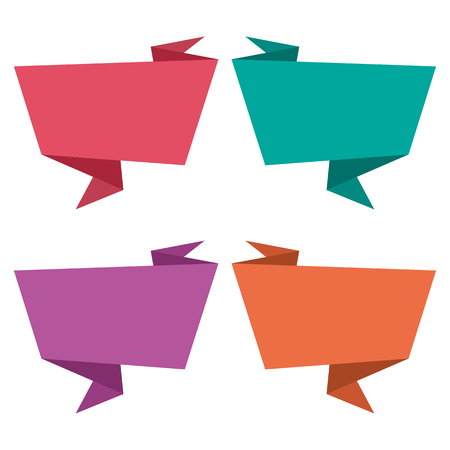 Set of colorful ribbon banners. Vector illustrationのイラスト素材