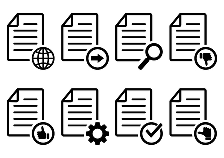 Set of document file icons. Vector illustrationのイラスト素材