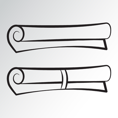 Scroll icons. Outline design. Vector illustrationのイラスト素材