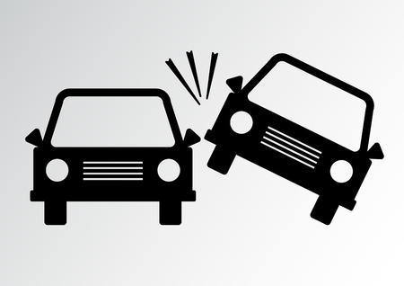 Car accident icon. Black silhouettes. Vector illustrationのイラスト素材