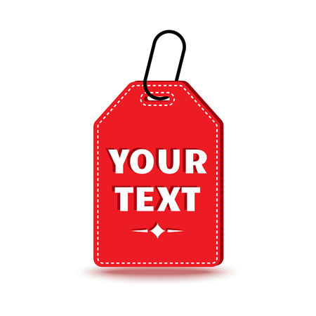 Price tag icon. Red sign isolated on white background. Vector illustrationのイラスト素材