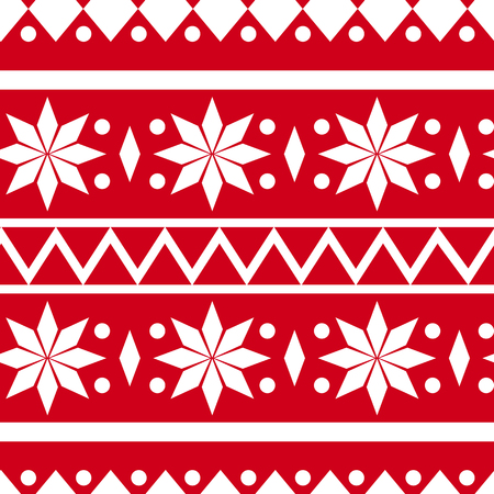 Holiday traditional ethnic geometric seamless pattern, red and white colors. Vector illustrationのイラスト素材