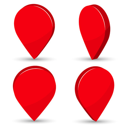 Set of red 3d speech banners icon. Vector illustrationのイラスト素材
