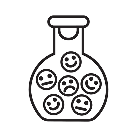 Bottle with smiles, outline design. Vector illustrationのイラスト素材