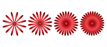 Red flower icons. Vector illustrationのイラスト素材