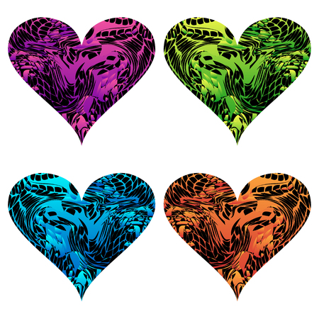 Set of colorful heart icons. Vector illustrationのイラスト素材