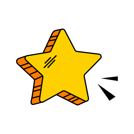 Cartoon yellow star icon. Vector illustrationのイラスト素材