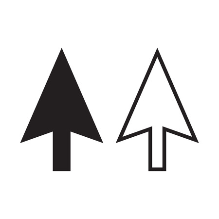 Cursor icon, black flat and outline design. Vector illustrationのイラスト素材