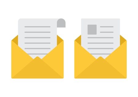 Open envelopes. Mail icons. Read message. Vector illustrationのイラスト素材