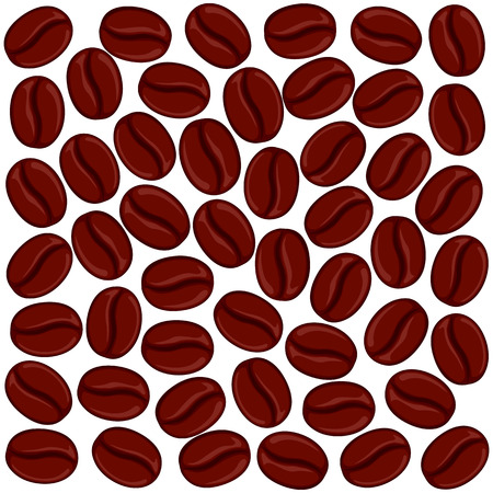 Brown background with coffee beans. Vector illustrationのイラスト素材