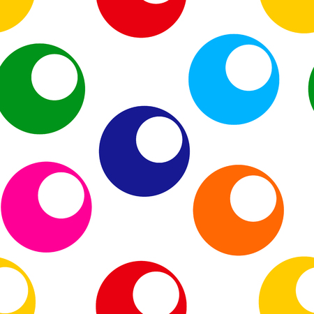 Seamless pattern with bright colorful circle isolated on white background. Vector illustrationのイラスト素材