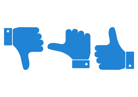 Blue set of hand with the thumb. Vector illustration.のイラスト素材