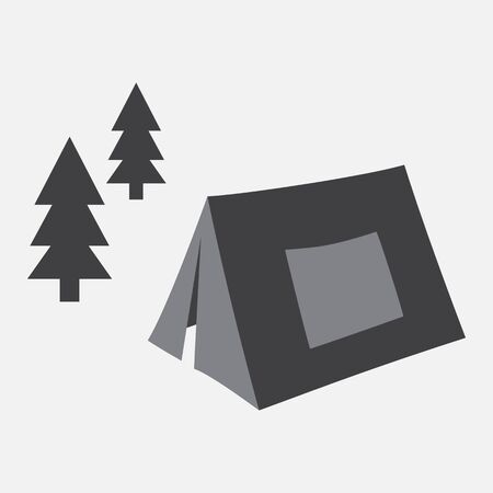 Camping. Tent in the forest. Vector illustrationのイラスト素材