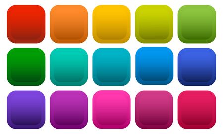 Colorful square buttons isolated on white background. Vector illustrationのイラスト素材