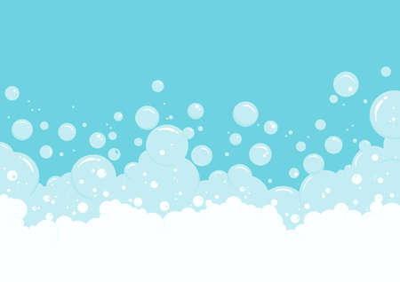 Liquid soap bubbles and foam vector background. Abstract illustrationのイラスト素材