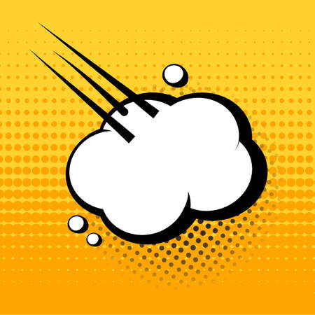 Comic speech bubble with halftone dots shadow on yellow background in pop art style. Vector illustrationのイラスト素材