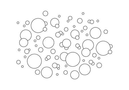 Effervescent air bubbles stream line icon, underwater and oxygen background. Soap foam, bath suds, soda pop. Fizzy drinks. Vector illustrationのイラスト素材