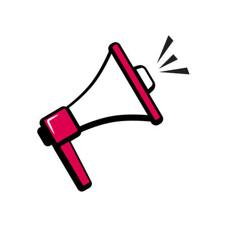 Speaker concept, megaphone vector, loudspeaker icon isolated on white background. Sound simple illustrationのイラスト素材
