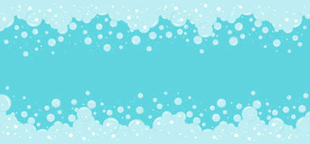 Soap bubble vector background, foam abstract frame, suds border. Laundry and shampoo pattern. Transparent effervescent air bubbles stream. cartoon soda pop. Fizzy drinks. carbonated illustrationのイラスト素材