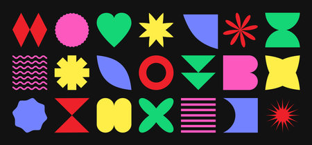 Y2k shape element, abstract retro figure, groovy sticker, modern funky badge, geometry simple form,...