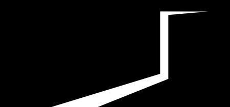 Door light, open room, doorway concept on dark background, entrance house, exit home, white way bg. Black one silhouette. Cartoon vector illustrationのイラスト素材