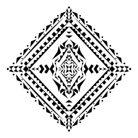 tribal black and white decorative pattern. Aztec ornamental style. Ethnic native american indian ornamentsのイラスト素材