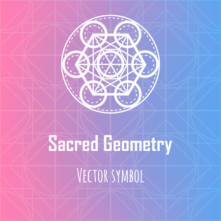 Vector abstract geometric symbol. Modern sacred geometry theme. Background with decorative elementsのイラスト素材