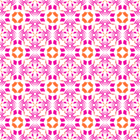 seamless texture. Geometric ornamental pattern with bright spring colors. Ethnic ornament. Floral oriental motifのイラスト素材
