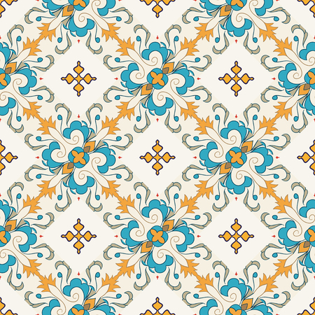 Vector seamless texture. Beautiful colored pattern for design and fashion with decorative elements.のイラスト素材