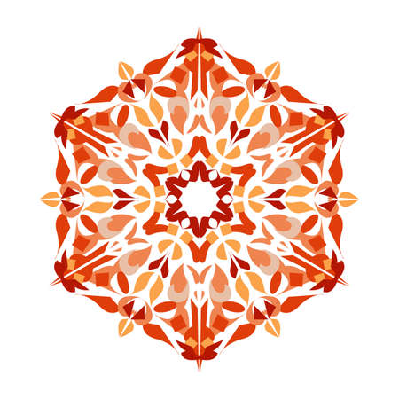 Vector pattern in ethnic indian style. Print with geometric and floral ornament. Paisley decorative element. Ornamental folk designのイラスト素材