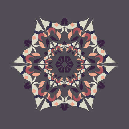 Vector pattern in ethnic indian style. Print with geometric and floral ornament. Paisley decorative element. Ornamental folk designのイラスト素材