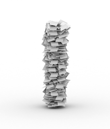 Alphabet maked from paper sheets in stackの写真素材