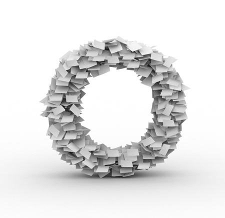 Alphabet maked from paper sheets in stackの写真素材