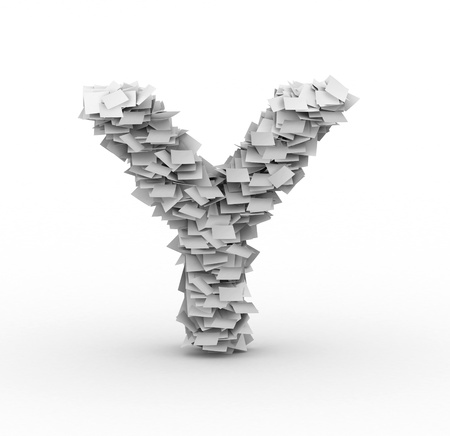 Alphabet maked from paper sheets in stackの写真素材