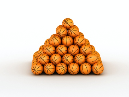 Stack of basketball ballsの写真素材