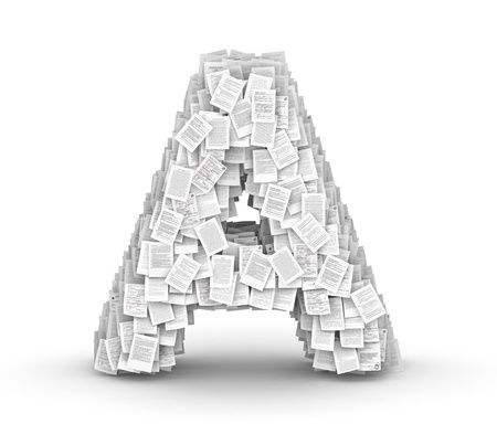 Letter A, from thousands of documents fontの写真素材