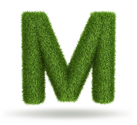 Natural 3d isolated photo realistic grass letter Mの写真素材