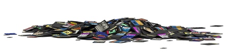 Heap of different SD and microSD memory cards  fictitious brand