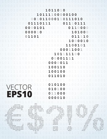 Binary code symbols: dollars, question, exclamation, euro, percentのイラスト素材