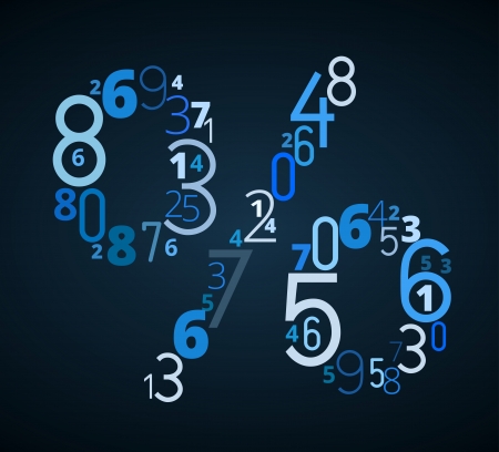 Percent sign  from different numbers typography vector fontのイラスト素材