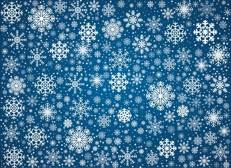 Blue background maked from frosty snowflakes, vector patternのイラスト素材