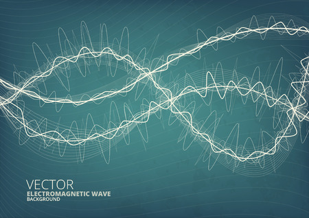 Blueprint style green radio waves vector backgroundのイラスト素材