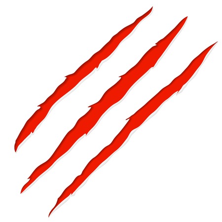 Red bloody claw deep scratches のイラスト素材
