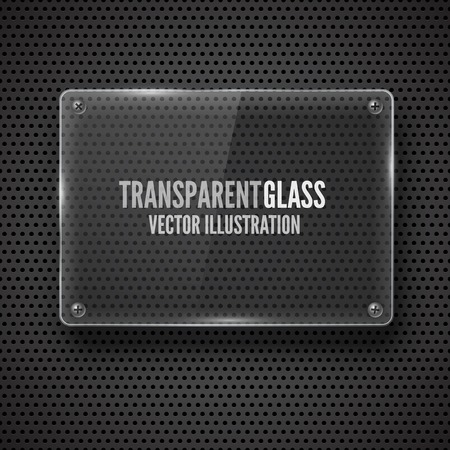 Glass  framework with screw on  metal background  Vector illustration のイラスト素材
