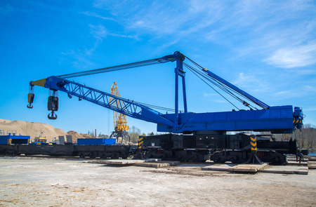 Russian 150 tonne Railroad Crane in Tolyatty portの写真素材