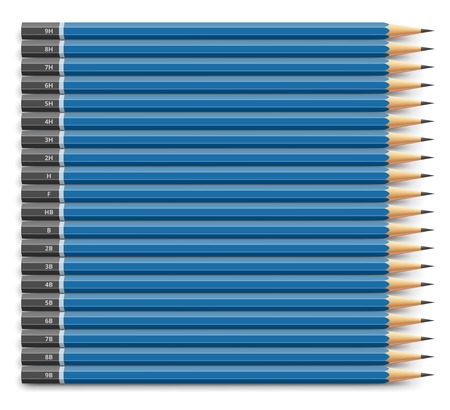 Blue pencils setのイラスト素材