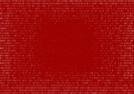 Gradient fall off binary code screen listing table cypher red, vector backgroundのイラスト素材