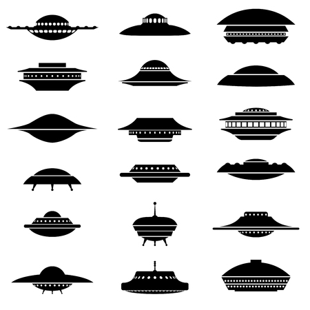 UFO, aliens space ships and orbital station vector EPS8 collectionのイラスト素材