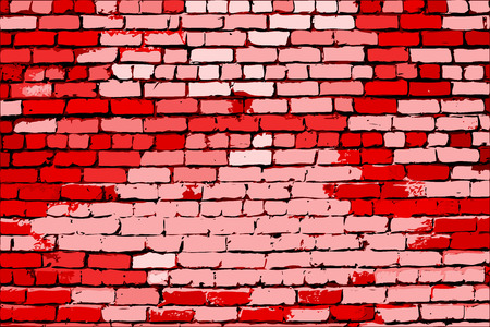 Red rust aged grungy brick wall vector backgroundのイラスト素材
